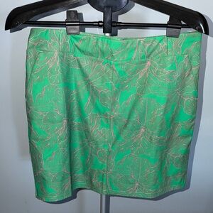Sport Haley Green Leaf Pattern Mini Skort